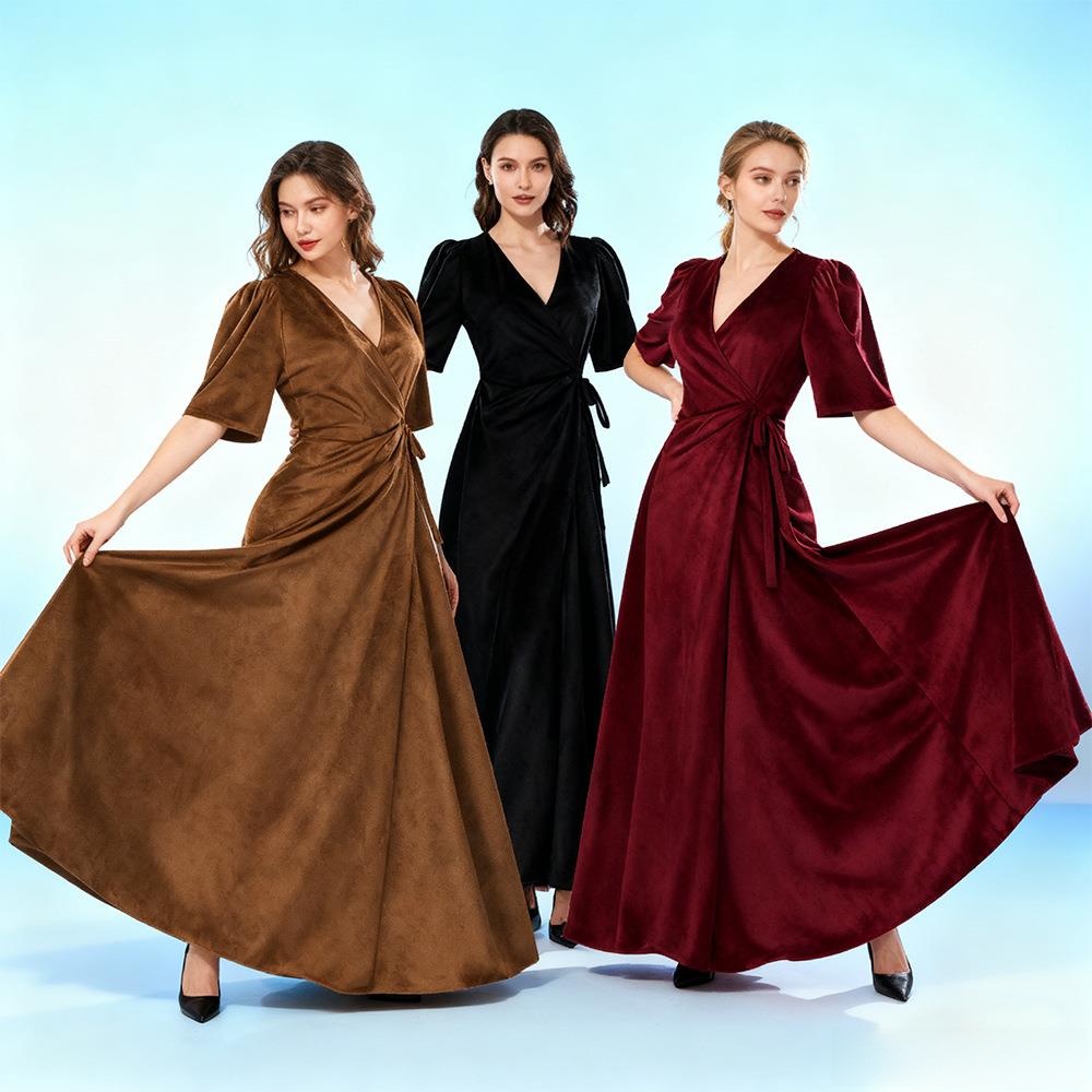 Ladies Long V-Neck Wrap Slim P – Linen Dress Wrap Bewertung und Preis