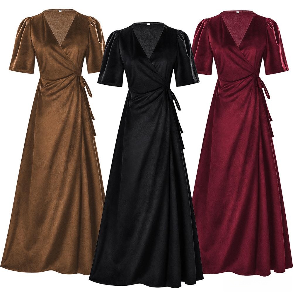 Ladies Long V-Neck Wrap Slim P – Linen Dress Wrap Bewertung und Preis