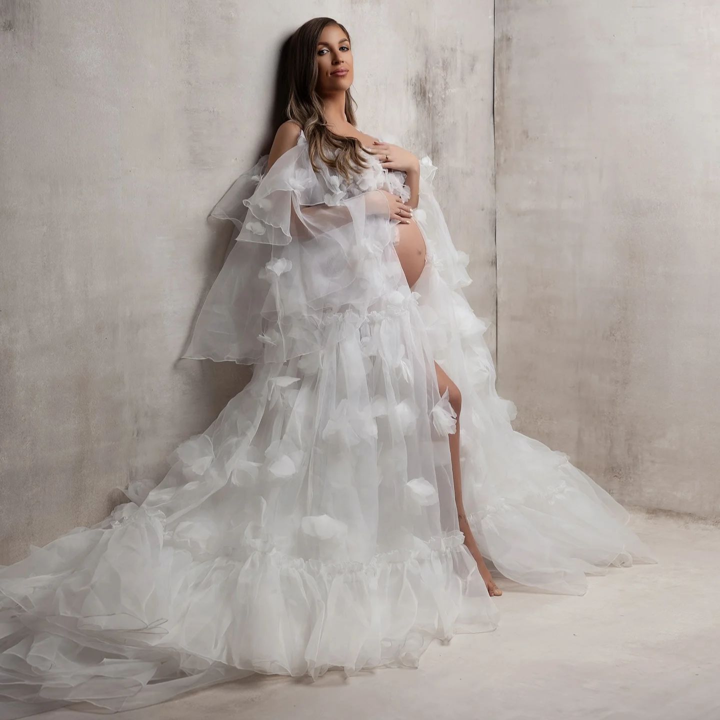 White Floral Tulle Bridal Wrap – Kimono Sheer Floral Bewertung und Preis