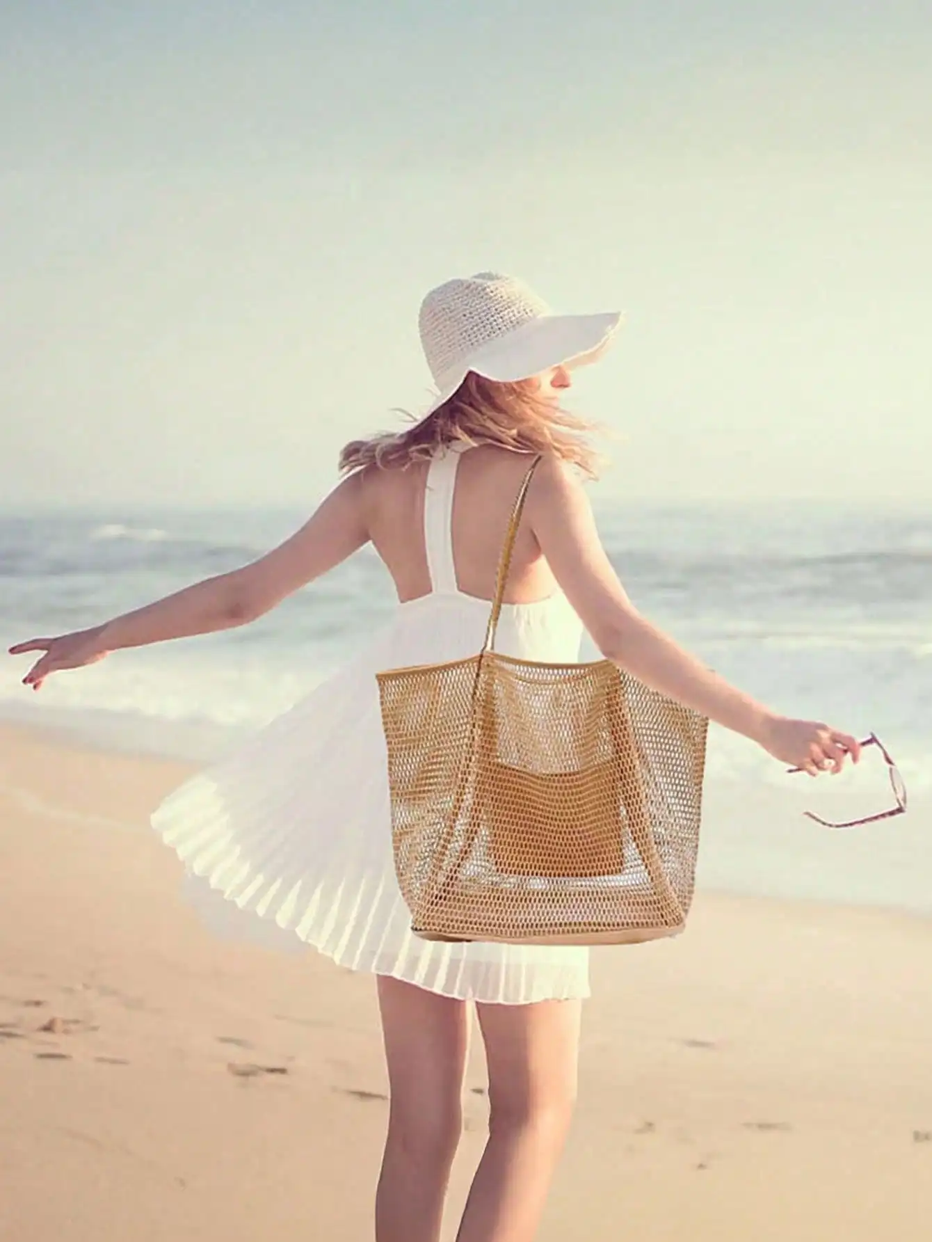 1pc Mesh Beach Tote Bag, Outdo – Tote Bag Beach Bewertung und Preis