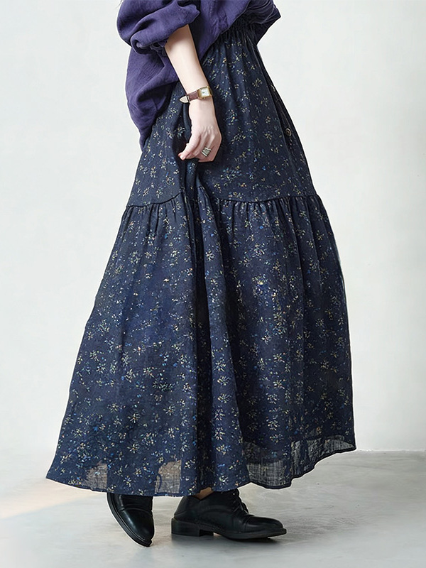 Floral Print High Waist A-Line – Midi Skirt Floral Bewertung und Preis