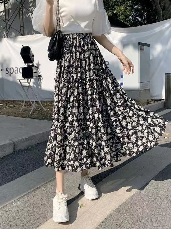 Floral Print A-Line Midi Skirt – Midi Skirt Floral Bewertung und Preis