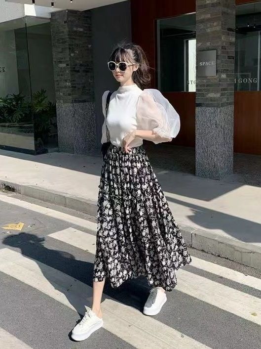 Floral Print A-Line Midi Skirt – Midi Skirt Floral Bewertung und Preis