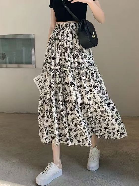 Floral Print A-Line Midi Skirt – Midi Skirt Floral Bewertung und Preis